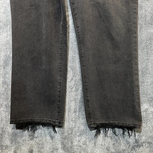 Rewash Brand Jeans Womans 9/29 Black Denim High Rise Raw Hem Distressed Stretch - Picture 3 of 12